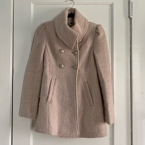 Pale pink wool pea coat